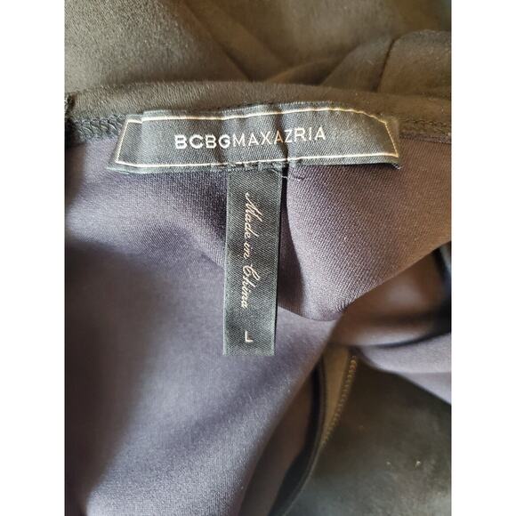 BCBGMaxAzria Dress Knee Length Cocktail Bodycon Cut Out Black NWOT Size Large - Picture 3 of 5